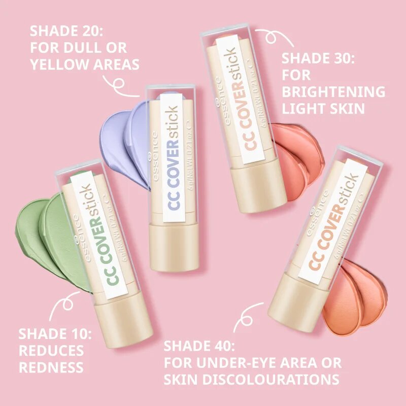 essence CC COVERstick kremasti korektor v paličici odtenek 20 Purple 6 g