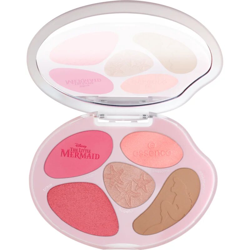 essence Disney The Little Mermaid paleta za lica odtenek 01 The World Is My Oyster! 8.9 g