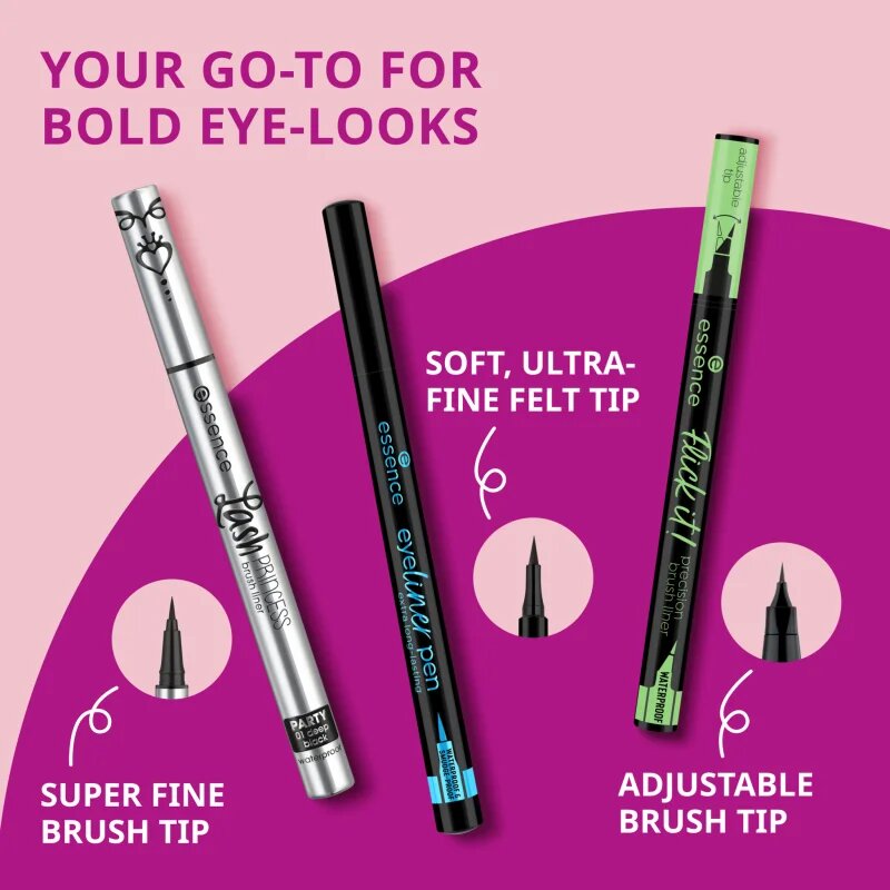 essence Eyeliner Pen precizno vodoodporno črtalo za dolgoobstojen učinek 1.2 ml