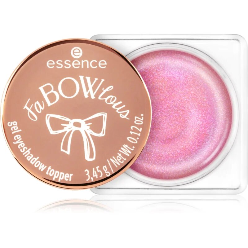essence FaBOWlous senčila v gelu za oči z bleščicami odtenek 01 Bow So Dazzling! 3.45 g