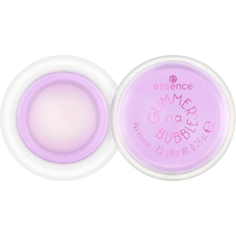 essence GLIMMER IN A BUBBLE vlažilna maska za ustnice z bleščicami odtenek 01 Kiss In A Bubble 7.5 g