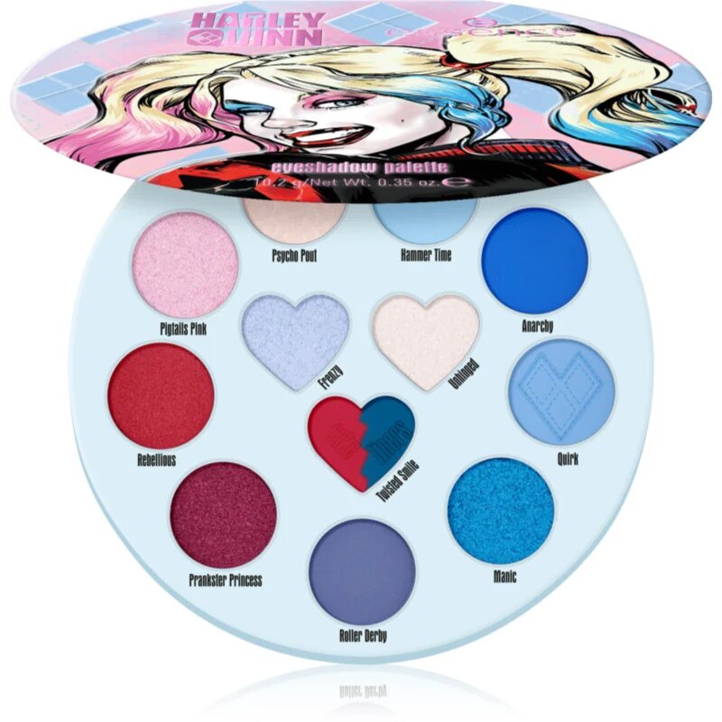 essence Harley Quinn paleta senčil za oči odtenek 02 Mad Love 102 g