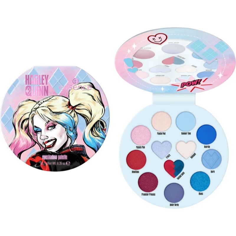 essence Harley Quinn paleta senčil za oči odtenek 02 Mad Love 102 g