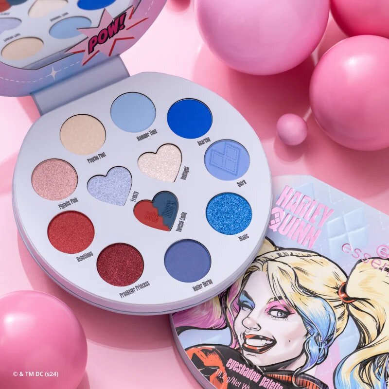 essence Harley Quinn paleta senčil za oči odtenek 02 Mad Love 102 g