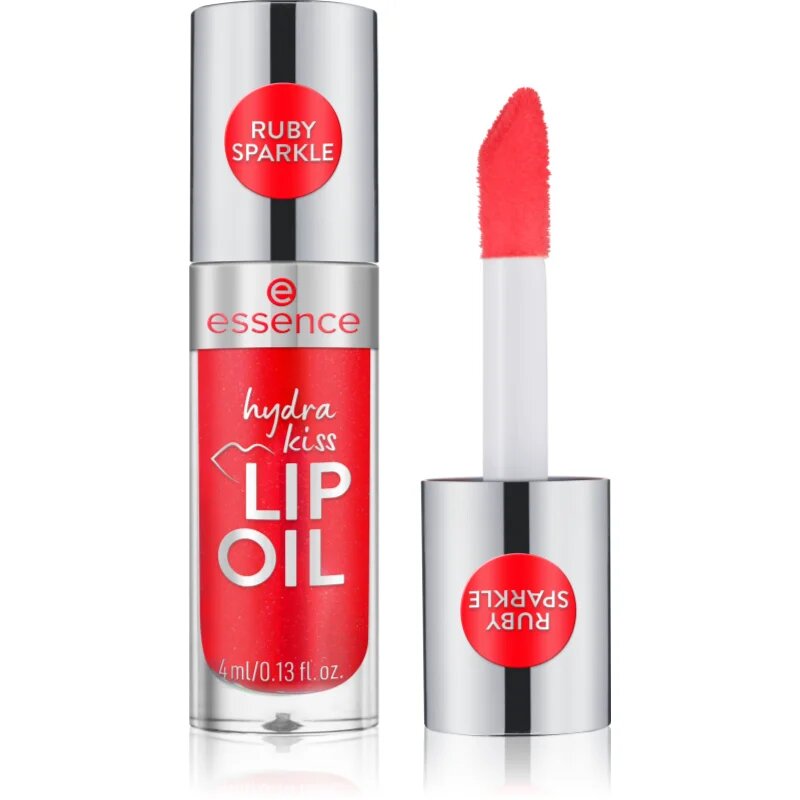 essence Hydra Kiss vlažilno olje za ustnice odtenek 12 Ruby Sparkle 4 ml