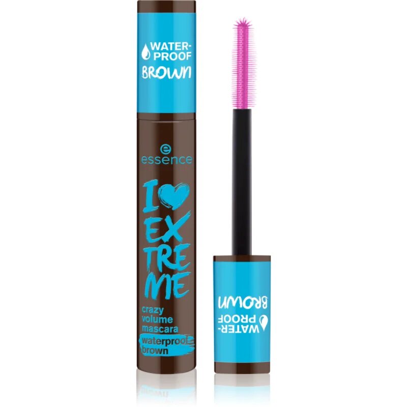 essence I LOVE EXTREME crazy volume vodoodporna maskara za volumen odtenek 01 Cozy Brown 12 ml