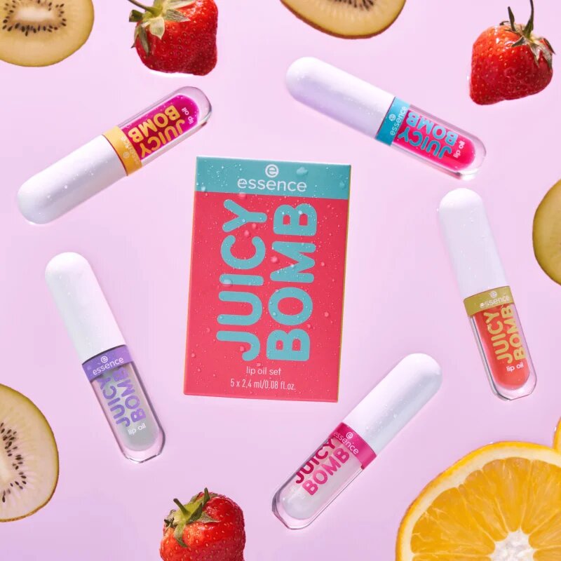 essence Juicy Bomb Lip Oil Set darilni set za ustnice 5 kos