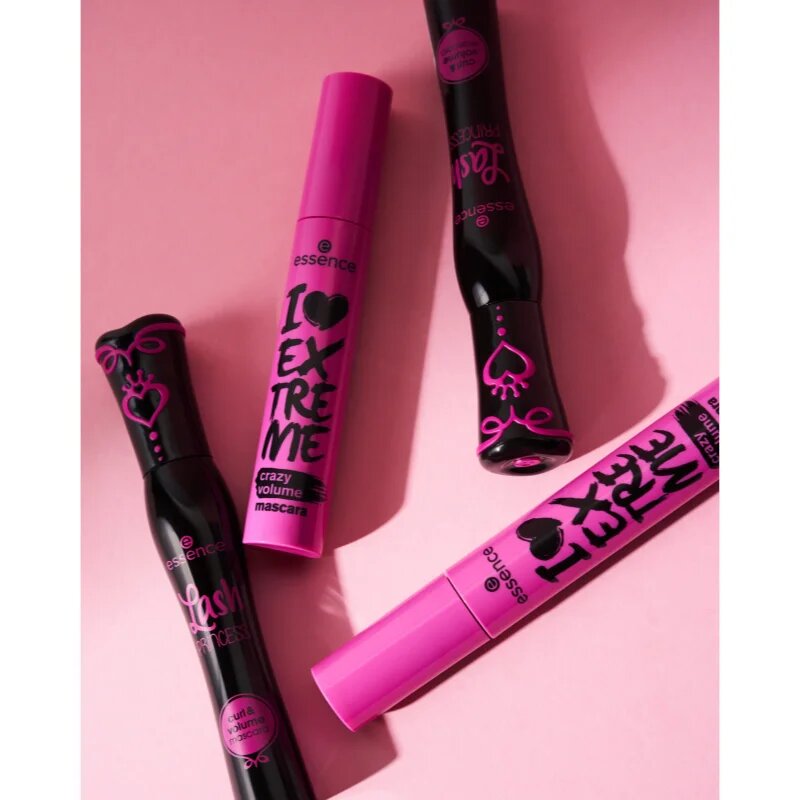 essence Lash PRINCESS maskara za volumen in privihanje trepalnic odtenek Black 12 ml