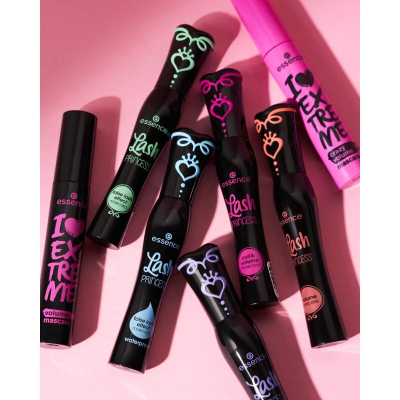 essence Lash PRINCESS maskara za volumen in privihanje trepalnic odtenek Black 12 ml