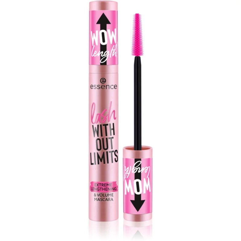 essence lash WITHOUT LIMITS maskara za volumen in podaljšanje trepalnic odtenek Black 13 ml