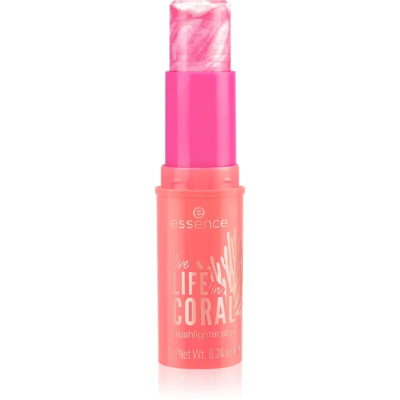 essence LIFE in CORAL Rdečilo za posvetlitev v paličici odtenek 01 Glowin' Coraltastic Baby! 7 g