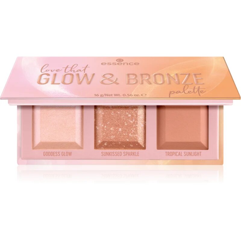 essence love that GLOW & BRONZE paleta za konture obraza 16 g