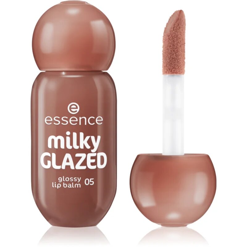 essence milky GLAZED tonirani balzam za ustnice s sijajem odtenek 05 Latte-tude 4 ml