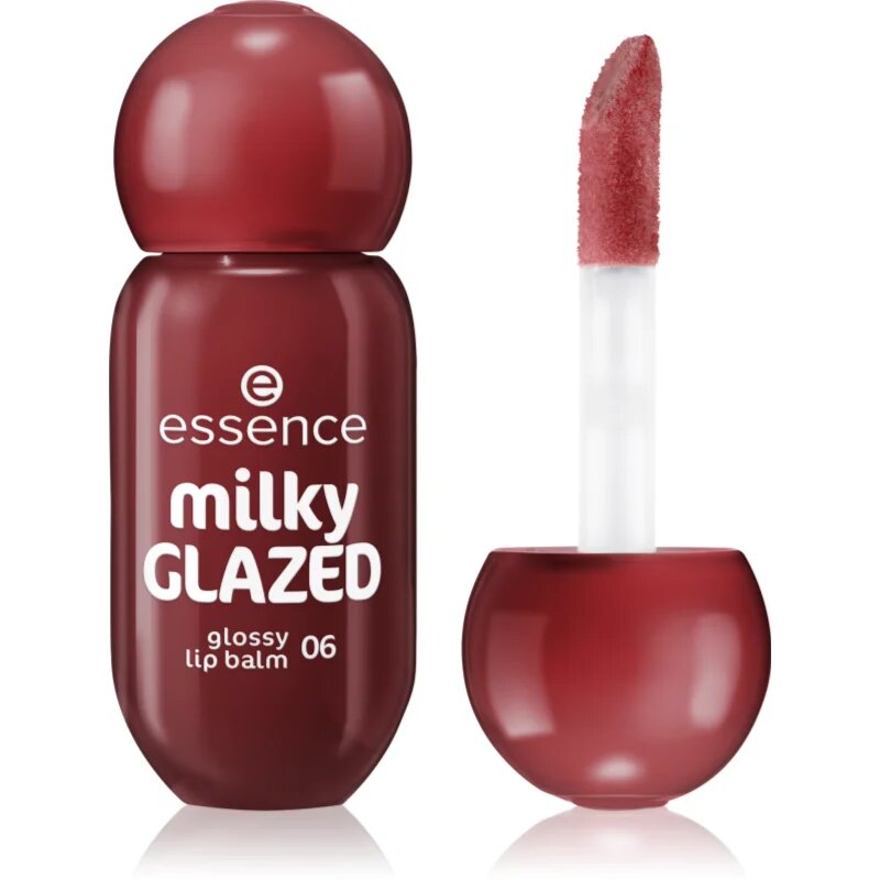 essence milky GLAZED tonirani balzam za ustnice s sijajem odtenek 06 Cherry on Top 4 ml