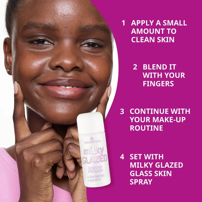 essence milky GLAZED vlažilna podlaga za make-up s posvetlitvenim učinkom 50 ml