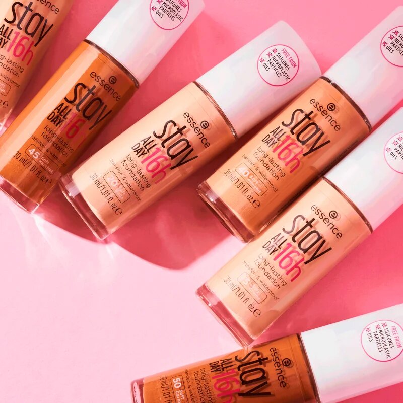 essence Stay ALL DAY 16h vodoodporni tekoči puder odtenek 20 Soft Nude 30 ml