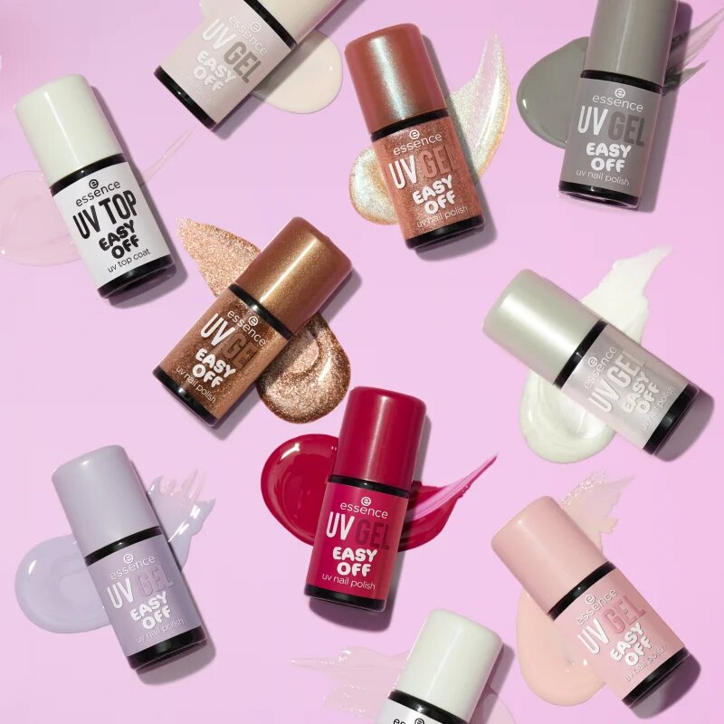 essence UV GEL EASY OFF gel lak za nohte z uporabo UV/LED lučke odtenek 104 - rosy rose 5 ml