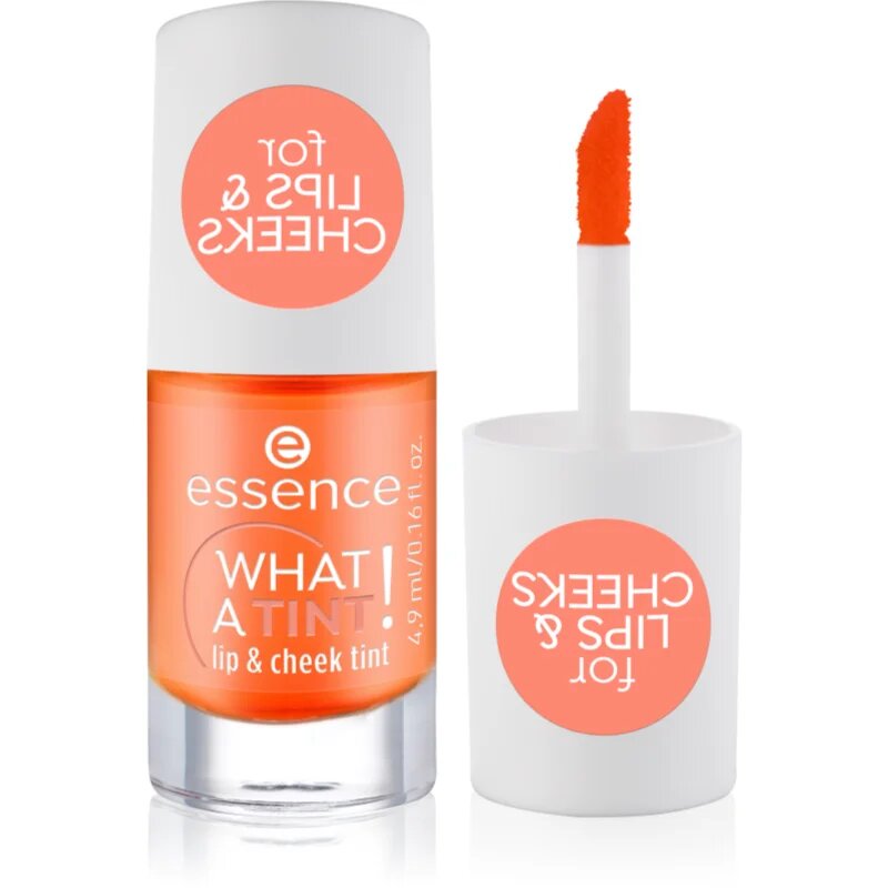 essence WHAT A TINT! tekoče rdečilo in sijaj za ustnice odtenek 03 Peachy Vibes 4.9 ml