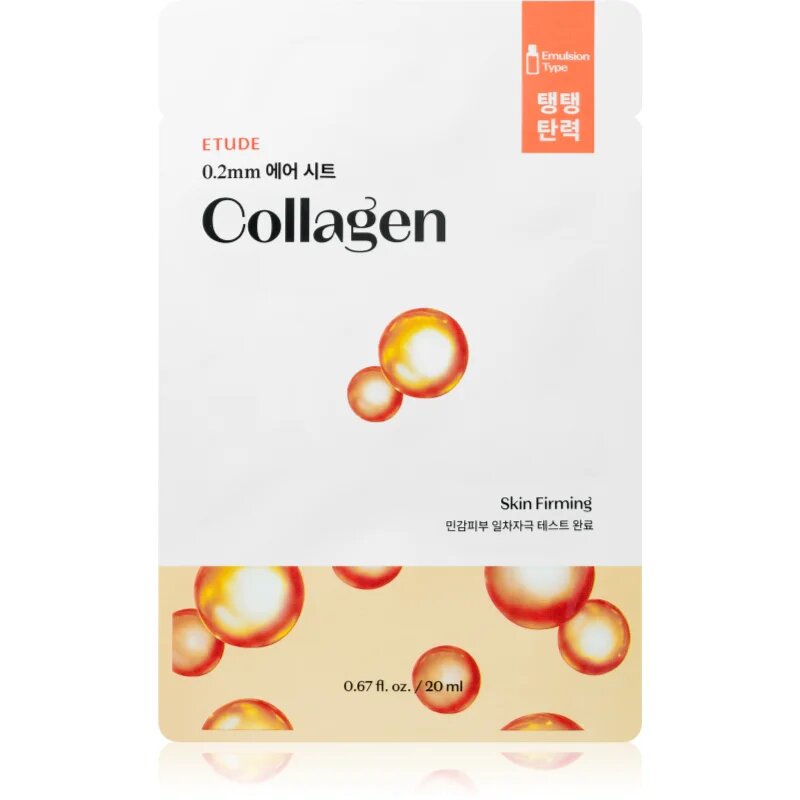 ETUDE 0.2 Therapy Air Mask Collagen maska iz platna proti gubam za vlaženje in učvrstitev kože 20 ml