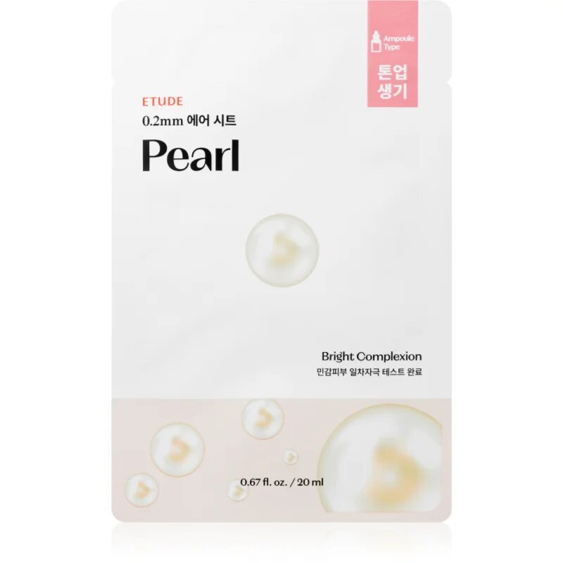 ETUDE 0.2 Therapy Air Mask Pearl revitalizacijska maska iz platna z revitalizacijskim učinkom 20 ml