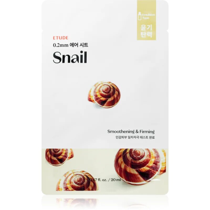 ETUDE 0.2 Therapy Air Mask Snail gladilna maska iz platna s polžjim ekstraktom 20 ml