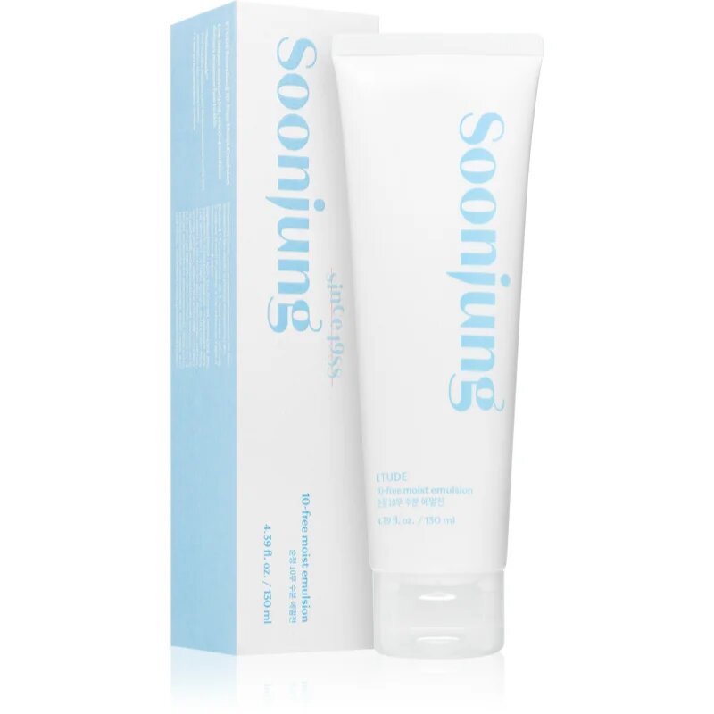 ETUDE SoonJung 10-Free Moist Emulsion pomirjevalna in vlažilna emulzija za občutljivo in razdraženo kožo 130 ml