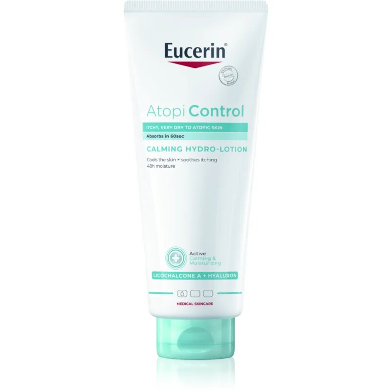 Eucerin AtopiControl Calming Hydro-Lotion pomirjajoči kremasti neparfumirani gel za suho in razdraženo kožo 400 ml