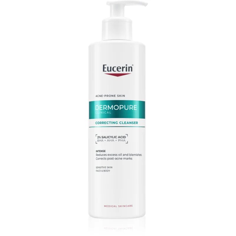 Eucerin DermoPure Clinical Correcting Cleanser eksfoliacijski čistilni gel za obraz in telo 400 ml