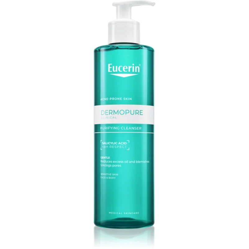 Eucerin DermoPure Clinical Purifying Cleanser globoko čistilni gel za mastno k aknam nagnjeno kožo 400 ml