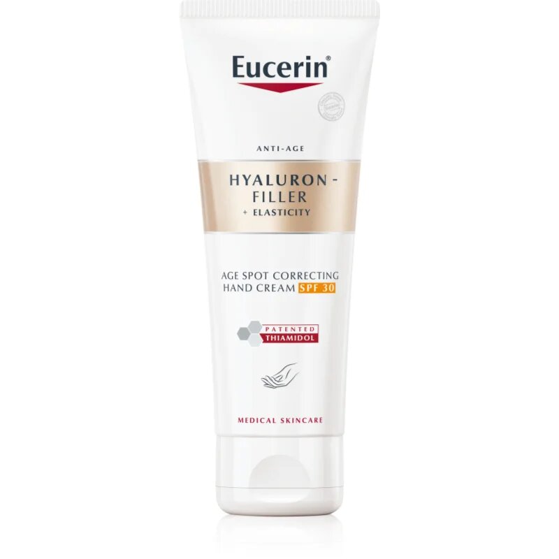 Eucerin Hyaluron-Filler + Elasticity krema za roke proti pigmentnim madežem SPF 30 75 ml