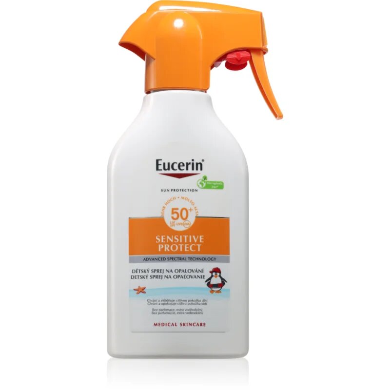 Eucerin Sensitive Protect otroško pršilo za sončenje SPF 50+ 250 ml
