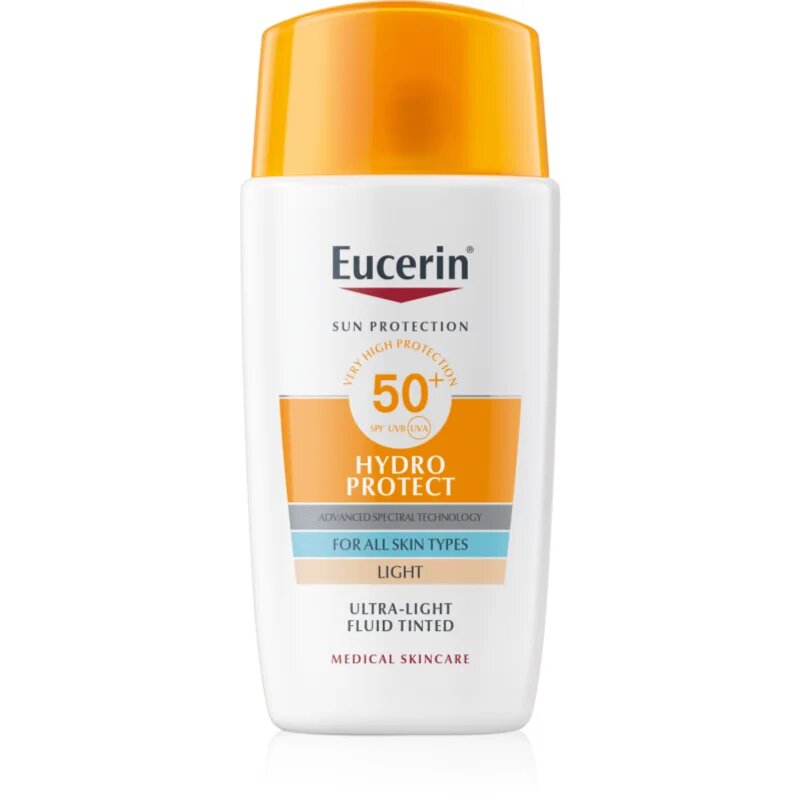 Eucerin Sun Hydro Protect tonirani fluid za sončenje SPF 50+ odtenek Light 50 ml