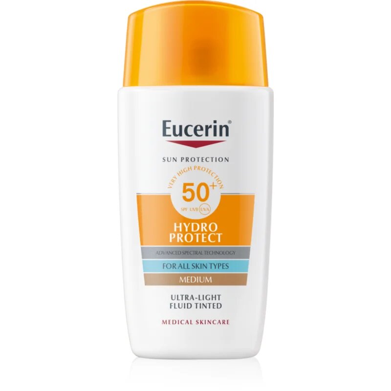Eucerin Sun Hydro Protect tonirani fluid za sončenje SPF 50+ odtenek Medium 50 ml