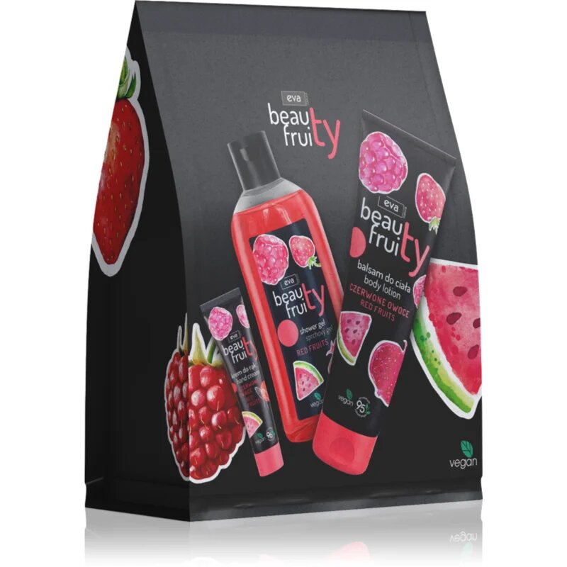 Eva Natura Beauty Fruity Red Fruits darilni set za roke in telo