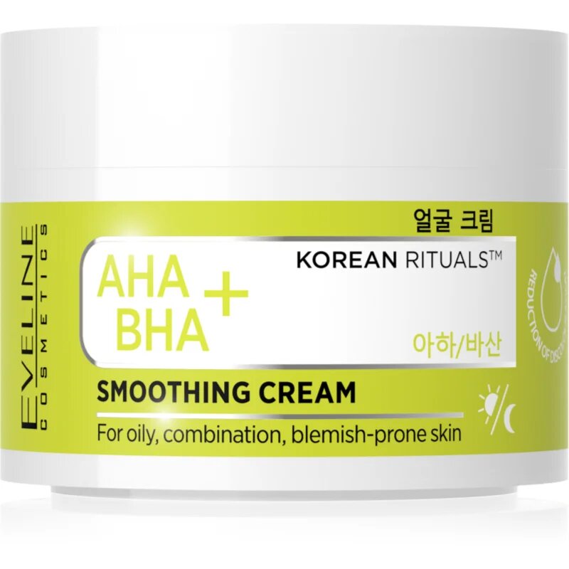 Eveline Cosmetics AHA + BHA Korean Rituals vlažilna in gladilna krema za obraz 50 ml