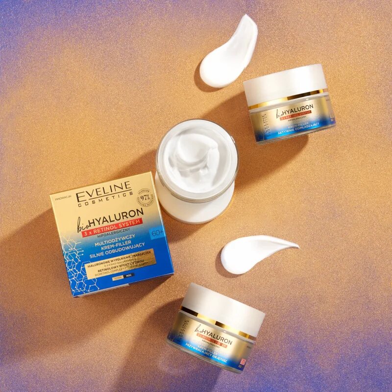 Eveline Cosmetics Bio Hyaluron 3x Retinol System dnevna in nočna lifting krema 50+ 50 ml