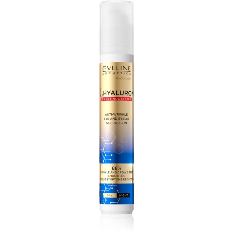 Eveline Cosmetics Bio Hyaluron 3x Retinol System hladilni roll-on za predel okoli oči proti gubam in temnim kolobarjem 15 ml