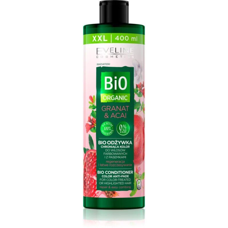 Eveline Cosmetics Bio Organic Granat & Acai regeneracijski balzam za barvane lase in lase s prameni 400 ml