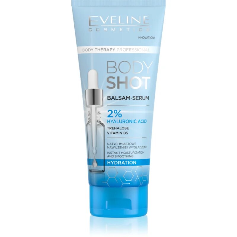 Eveline Cosmetics Body Shot 2% Hyaluronic Acid globinsko vlažilni balzam za suho kožo 200 ml