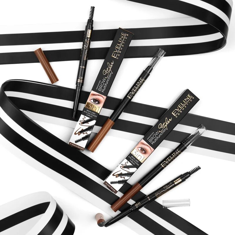 Eveline Cosmetics Brow Styler natančni svinčnik za obrvi 3v1 odtenek 02 Dark Brown 12 g
