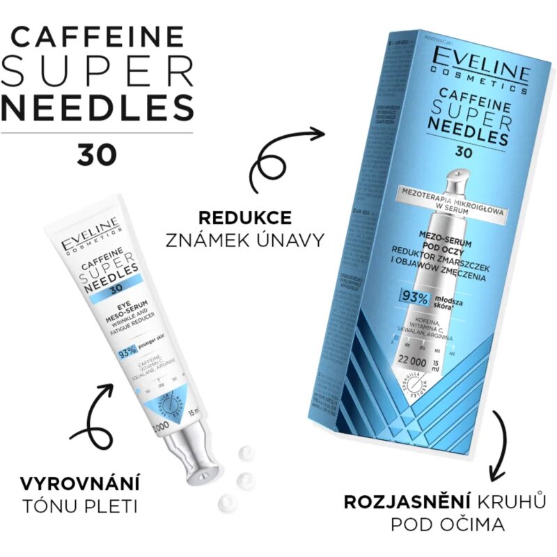 Eveline Cosmetics Caffeine Super Needles 30 serum za predel okoli oči proti gubam 15 ml