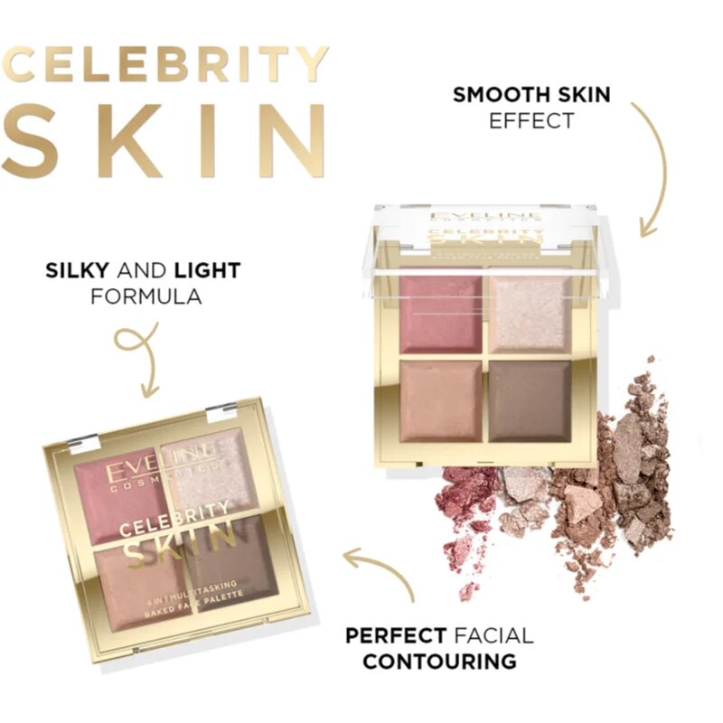 Eveline Cosmetics Celebrity Skin paleta za konture obraza 4 v 1 16 g