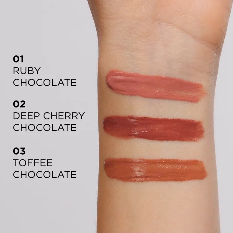Eveline Cosmetics Choco Glamour vlažilna sijoča šminka odtenek 01 Ruby Chocolate 45 ml