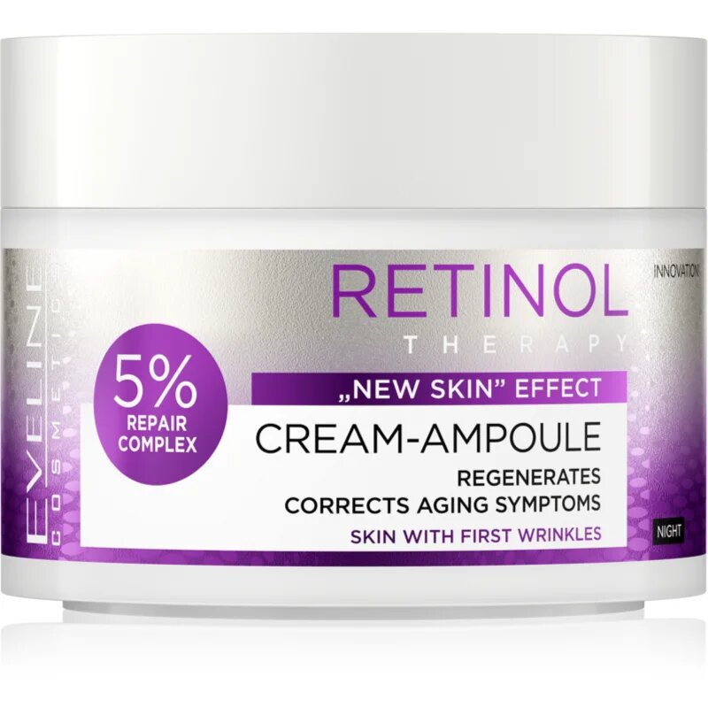 Eveline Cosmetics Cream-Ampoule Retinol nočna regeneracijska krema proti prvim znakom staranja kože 50 ml