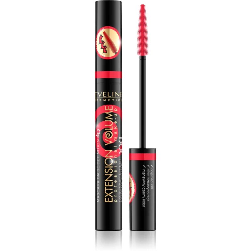 Eveline Cosmetics Extension Volume maskara za ekstra volumen z učinkom umetnih trepalnic odtenek Black 10 ml