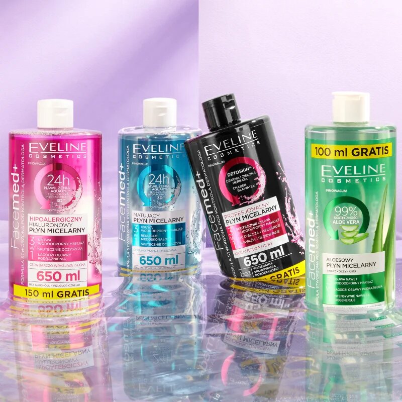Eveline Cosmetics FaceMed+ hialuronska micelarna voda 3v1 400 ml