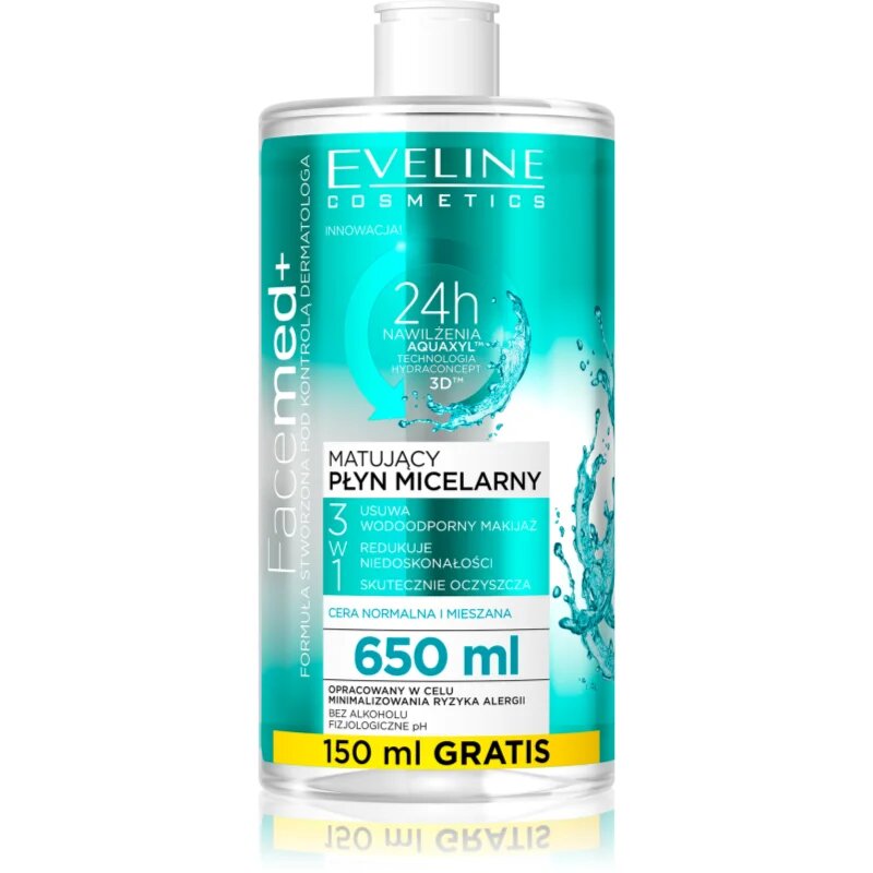 Eveline Cosmetics FaceMed+ matirajoča micelarna voda 650 ml