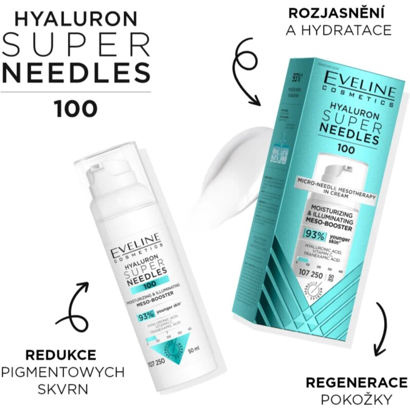 Eveline Cosmetics Hyaluron Super Needles 100 vlažilni serum 50 ml
