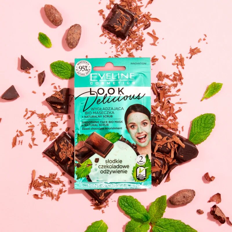 Eveline Cosmetics Look Delicious Mint & Chocolate vlažilna gladilna maska s čokolado 10 ml