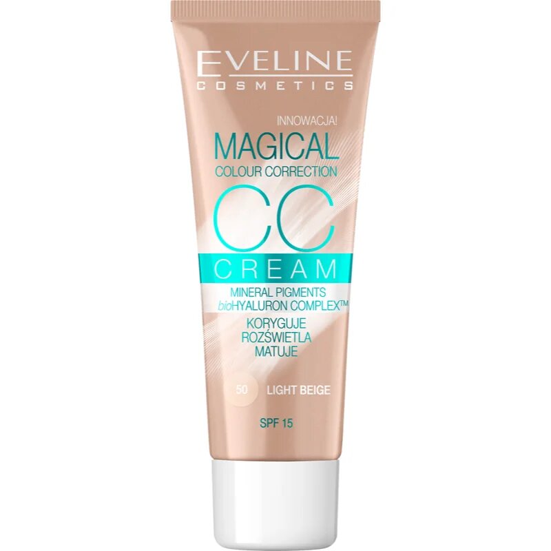 Eveline Cosmetics Magical Colour Correction CC krema SPF 15 odtenek 50 Light Beige 30 ml